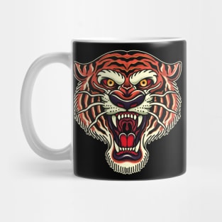 Old School Tattoo Style Tiger Head Mug